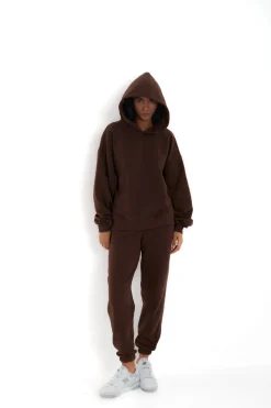 TALYA Bluzy^Bluza Boyfriend Hoodie chocolate