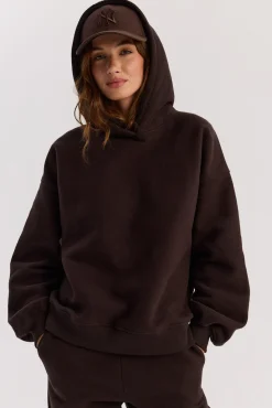 TALYA Bluzy|Bluzy^Bluza Boyfriend Hoodie dark chocolate