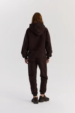 TALYA Bluzy|Bluzy^Bluza Boyfriend Hoodie dark chocolate