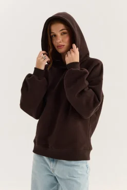 TALYA Bluzy|Bluzy^Bluza Boyfriend Hoodie dark chocolate