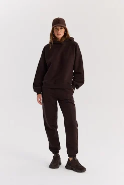 TALYA Bluzy|Bluzy^Bluza Boyfriend Hoodie dark chocolate