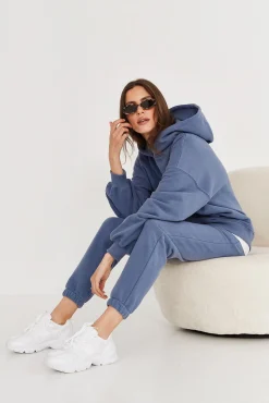 TALYA Bluzy|Bluzy^Bluza Boyfriend Hoodie denim
