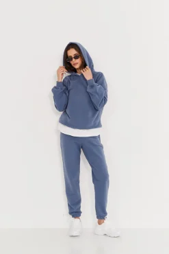 TALYA Bluzy|Bluzy^Bluza Boyfriend Hoodie denim
