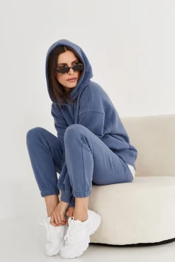 TALYA Bluzy|Bluzy^Bluza Boyfriend Hoodie denim