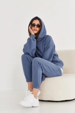 TALYA Bluzy|Bluzy^Bluza Boyfriend Hoodie denim