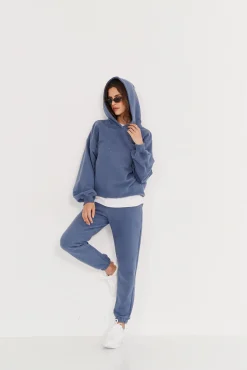 TALYA Bluzy|Bluzy^Bluza Boyfriend Hoodie denim