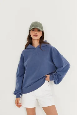 TALYA Bluzy|Bluzy^Bluza Boyfriend Hoodie denim