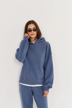 TALYA Bluzy|Bluzy^Bluza Boyfriend Hoodie denim