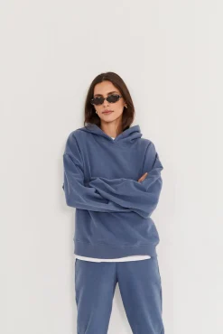 TALYA Bluzy|Bluzy^Bluza Boyfriend Hoodie denim