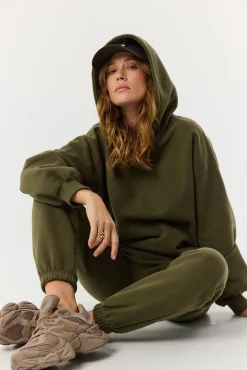 TALYA Bluzy|Bluzy^Bluza Boyfriend Hoodie khaki