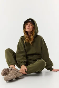 TALYA Bluzy|Bluzy^Bluza Boyfriend Hoodie khaki