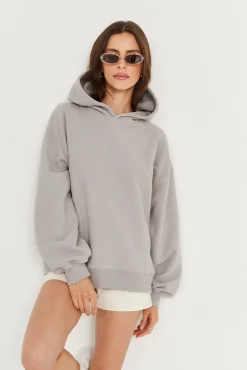 TALYA Bluzy|Bluzy^Bluza Boyfriend Hoodie light grey
