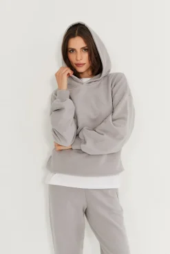 TALYA Bluzy|Bluzy^Bluza Boyfriend Hoodie light grey
