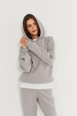 TALYA Bluzy|Bluzy^Bluza Boyfriend Hoodie light grey
