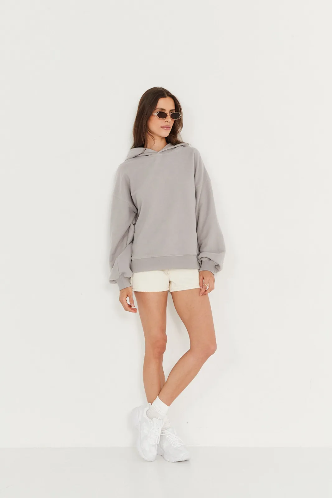 TALYA Bluzy|Bluzy^Bluza Boyfriend Hoodie light grey