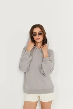 TALYA Bluzy|Bluzy^Bluza Boyfriend Hoodie light grey