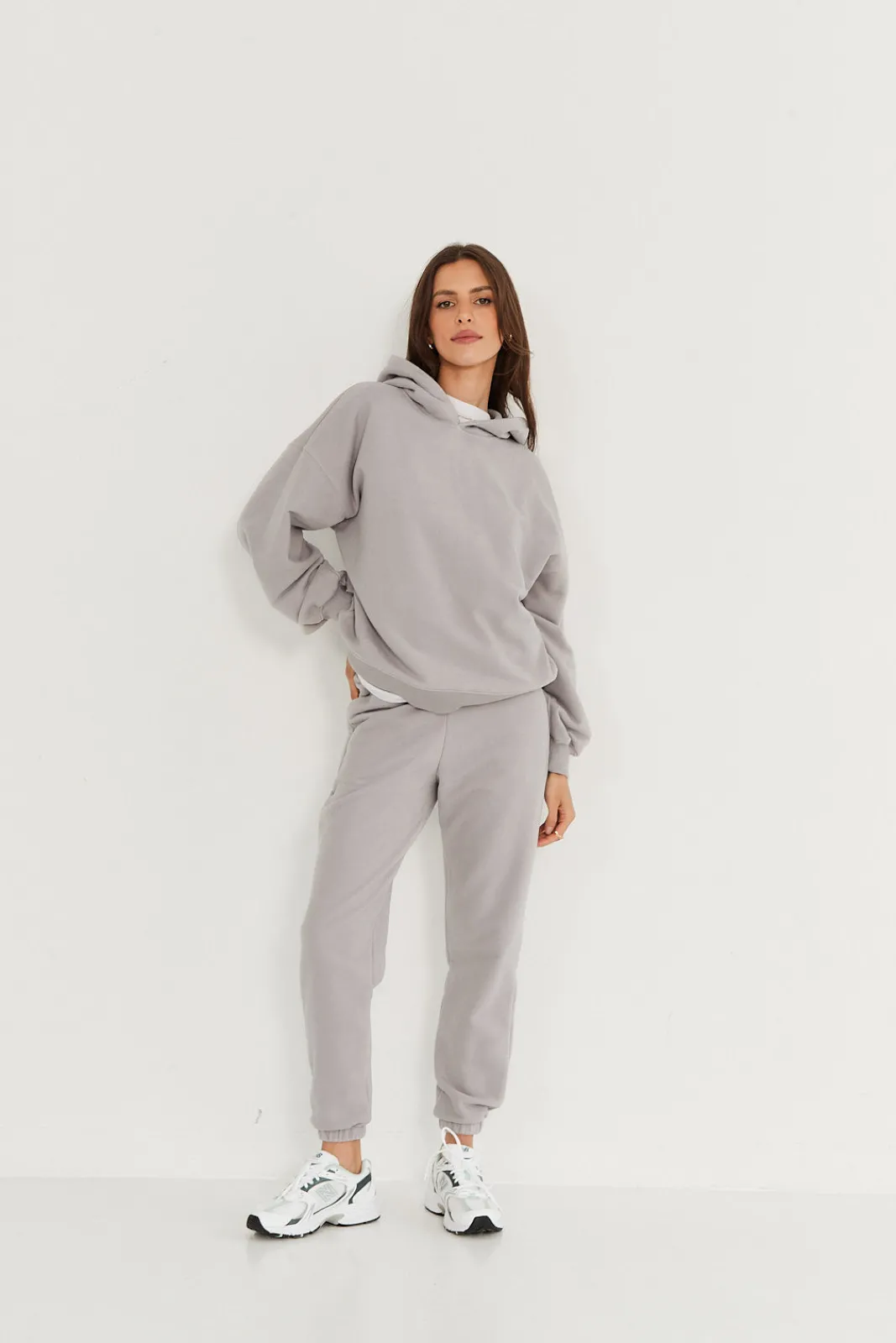 TALYA Bluzy|Bluzy^Bluza Boyfriend Hoodie light grey