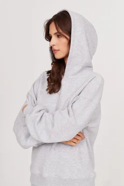 TALYA Bluzy|Bluzy^Bluza Boyfriend Hoodie light grey melange