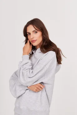 TALYA Bluzy|Bluzy^Bluza Boyfriend Hoodie light grey melange