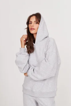 TALYA Bluzy|Bluzy^Bluza Boyfriend Hoodie light grey melange