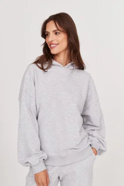 TALYA Bluzy|Bluzy^Bluza Boyfriend Hoodie light grey melange