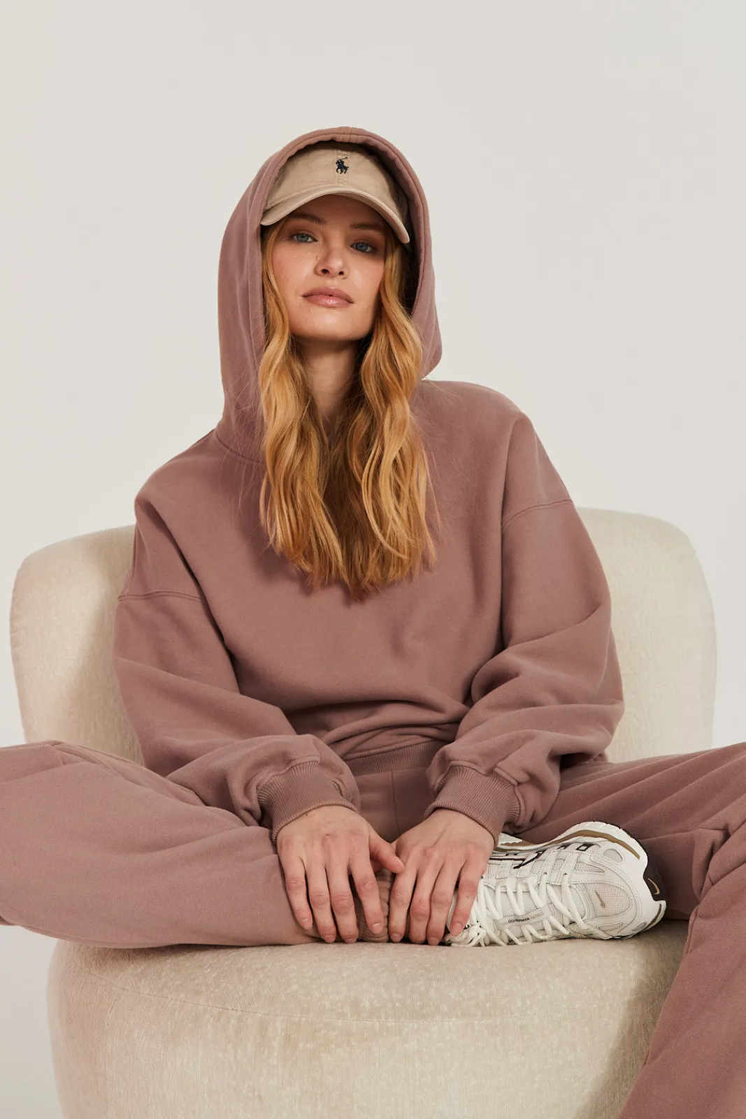 TALYA Bluzy|Bluzy^Bluza Boyfriend Hoodie mocca mousse