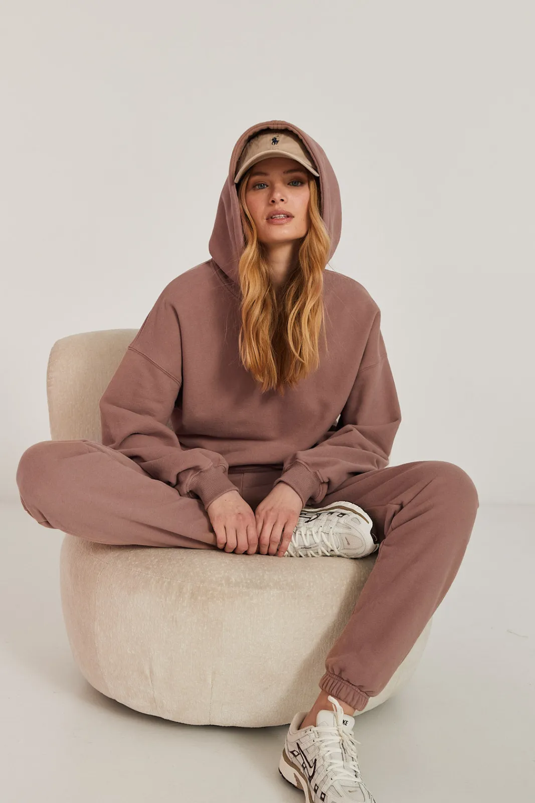 TALYA Bluzy|Bluzy^Bluza Boyfriend Hoodie mocca mousse