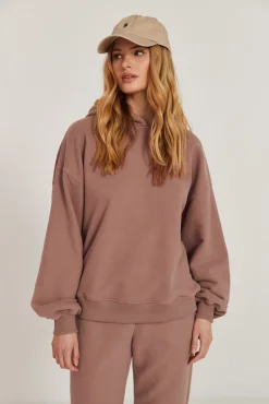 TALYA Bluzy|Bluzy^Bluza Boyfriend Hoodie mocca mousse