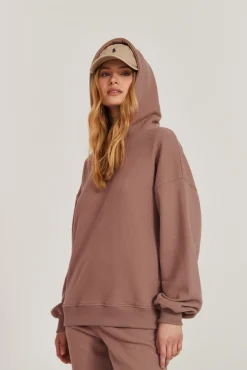 TALYA Bluzy|Bluzy^Bluza Boyfriend Hoodie mocca mousse
