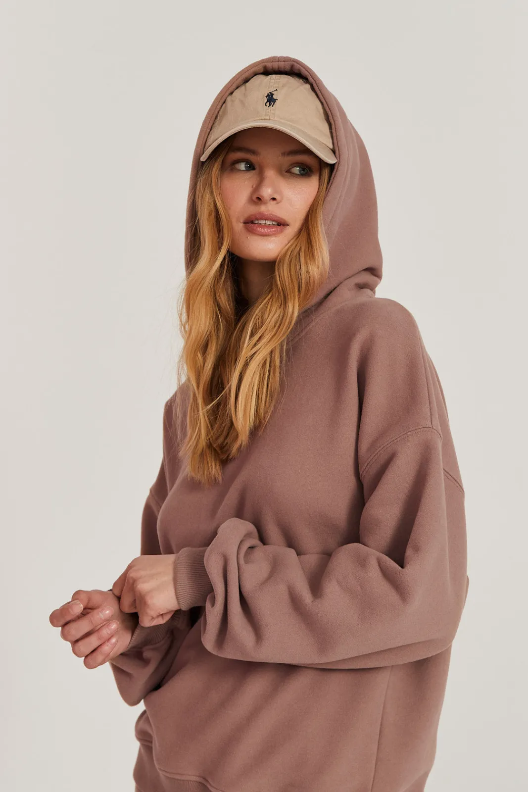 TALYA Bluzy|Bluzy^Bluza Boyfriend Hoodie mocca mousse