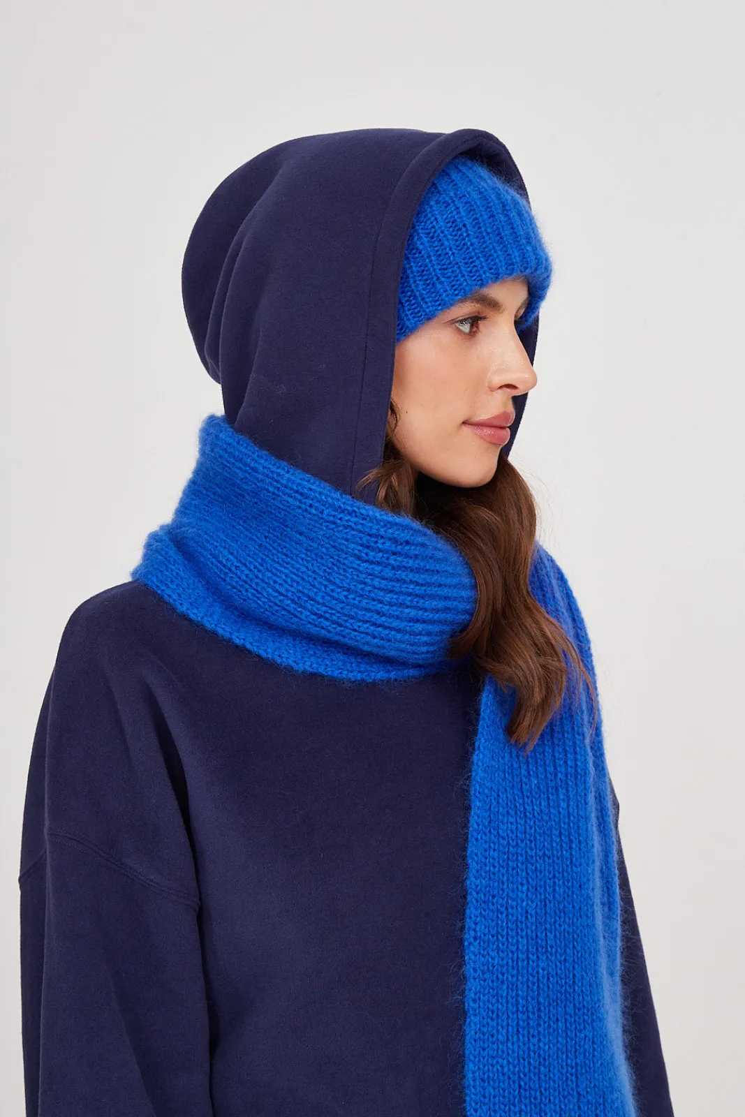 TALYA Bluzy|Bluzy^Bluza Boyfriend Hoodie royal navy