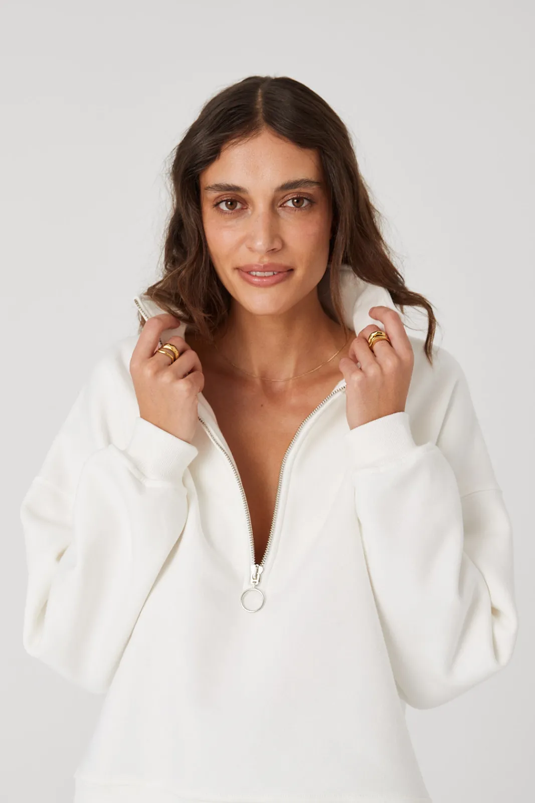 TALYA Bluzy|Bluzy^Bluza Frankie short cream