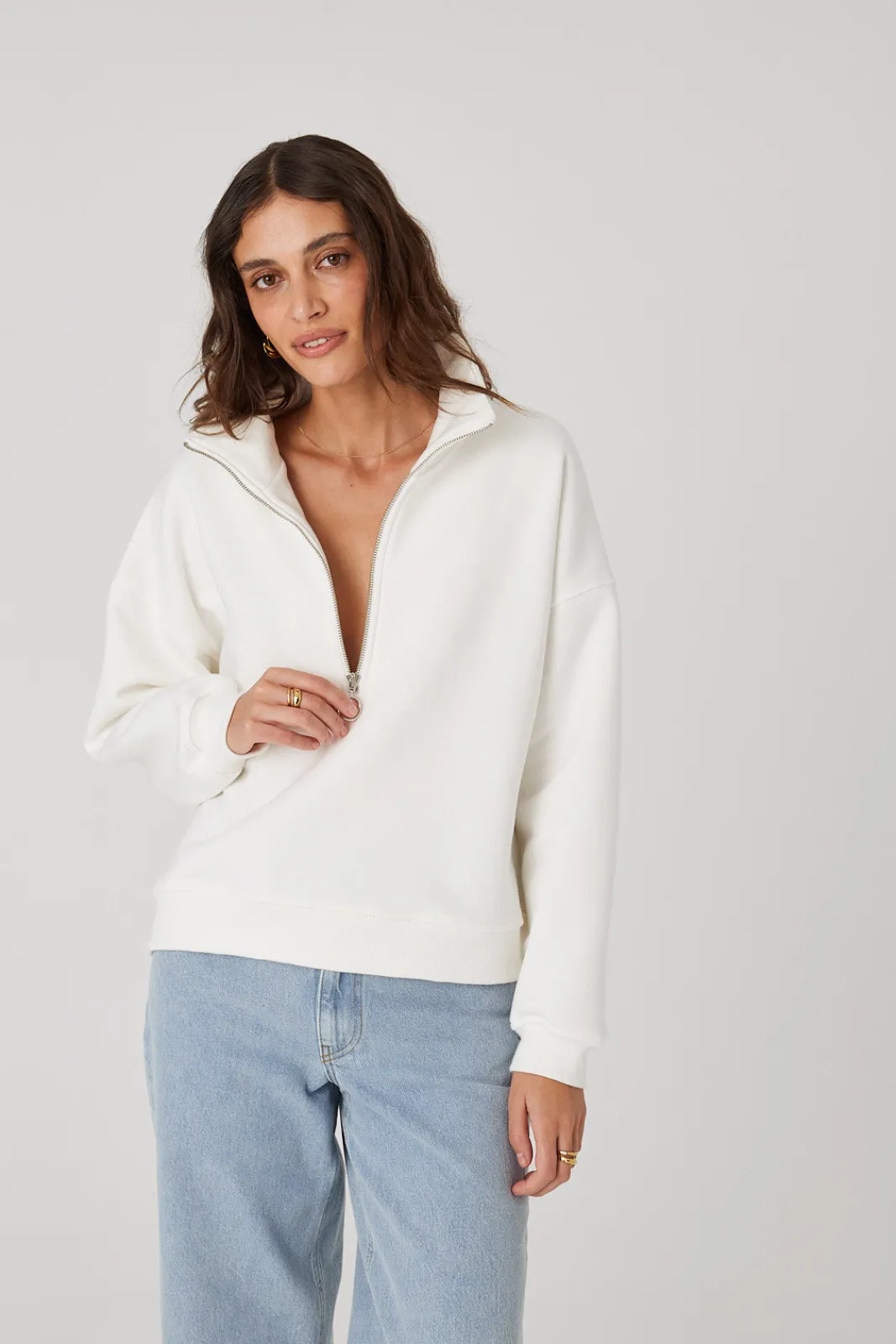 TALYA Bluzy|Bluzy^Bluza Frankie short cream