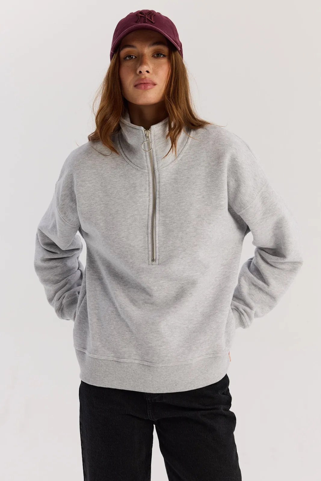 TALYA Bluzy|Bluzy^Bluza Frankie short light grey melange