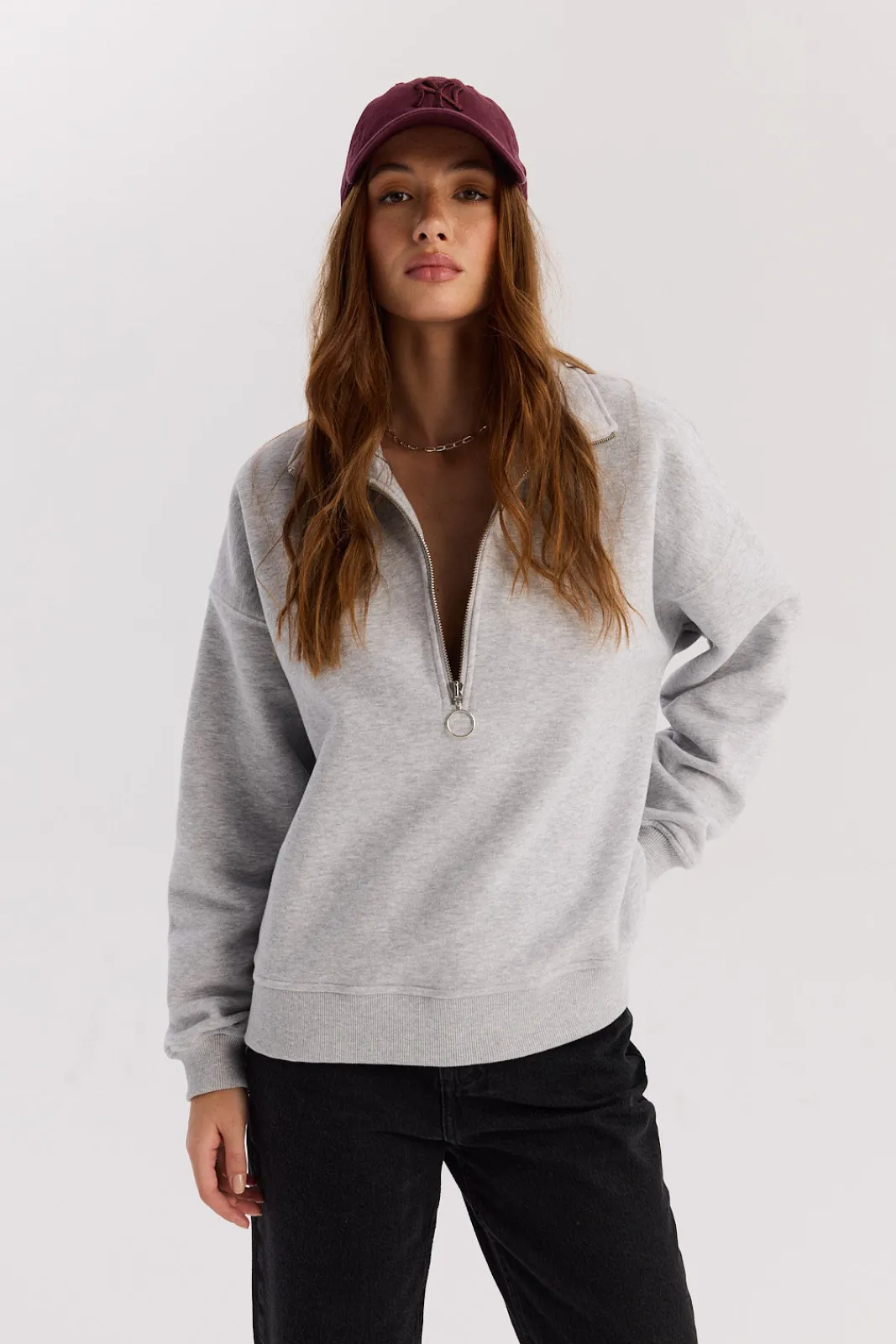 TALYA Bluzy|Bluzy^Bluza Frankie short light grey melange