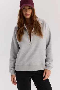 TALYA Bluzy|Bluzy^Bluza Frankie short light grey melange