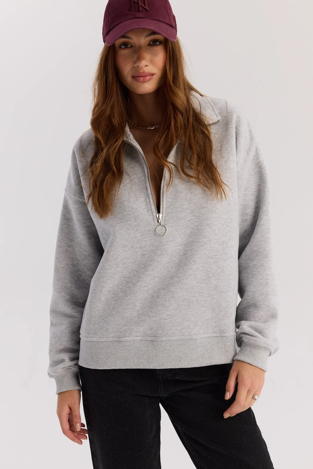 TALYA Bluzy|Bluzy^Bluza Frankie short light grey melange
