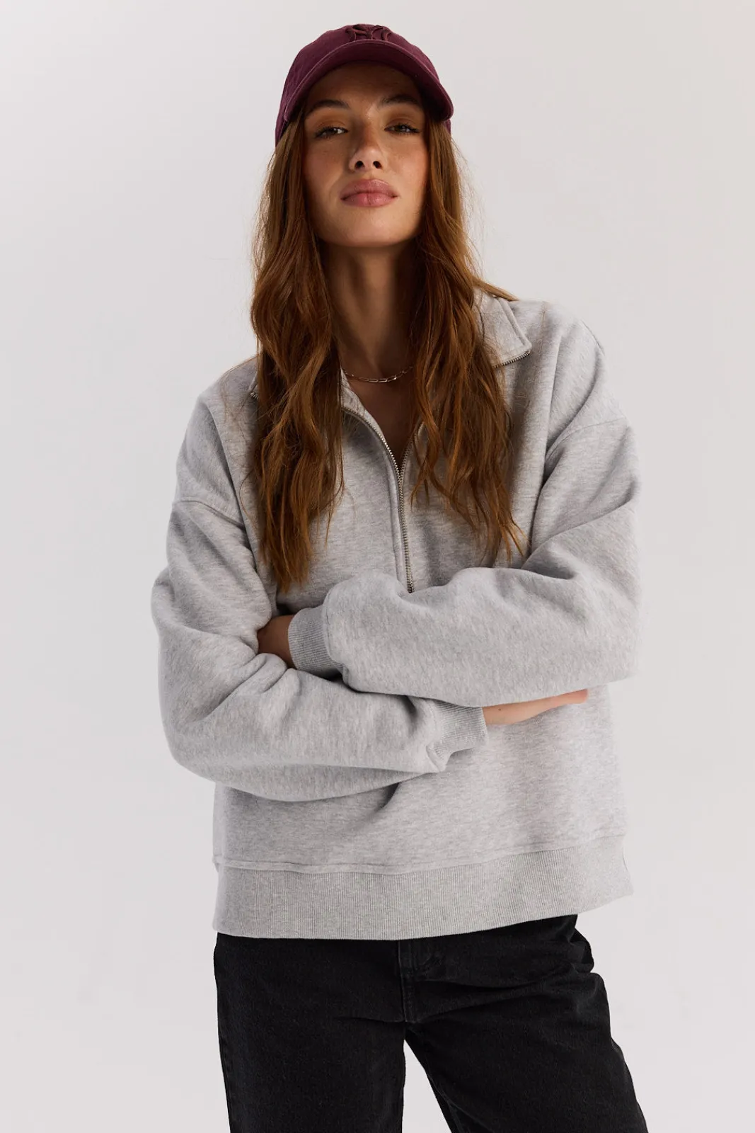 TALYA Bluzy|Bluzy^Bluza Frankie short light grey melange
