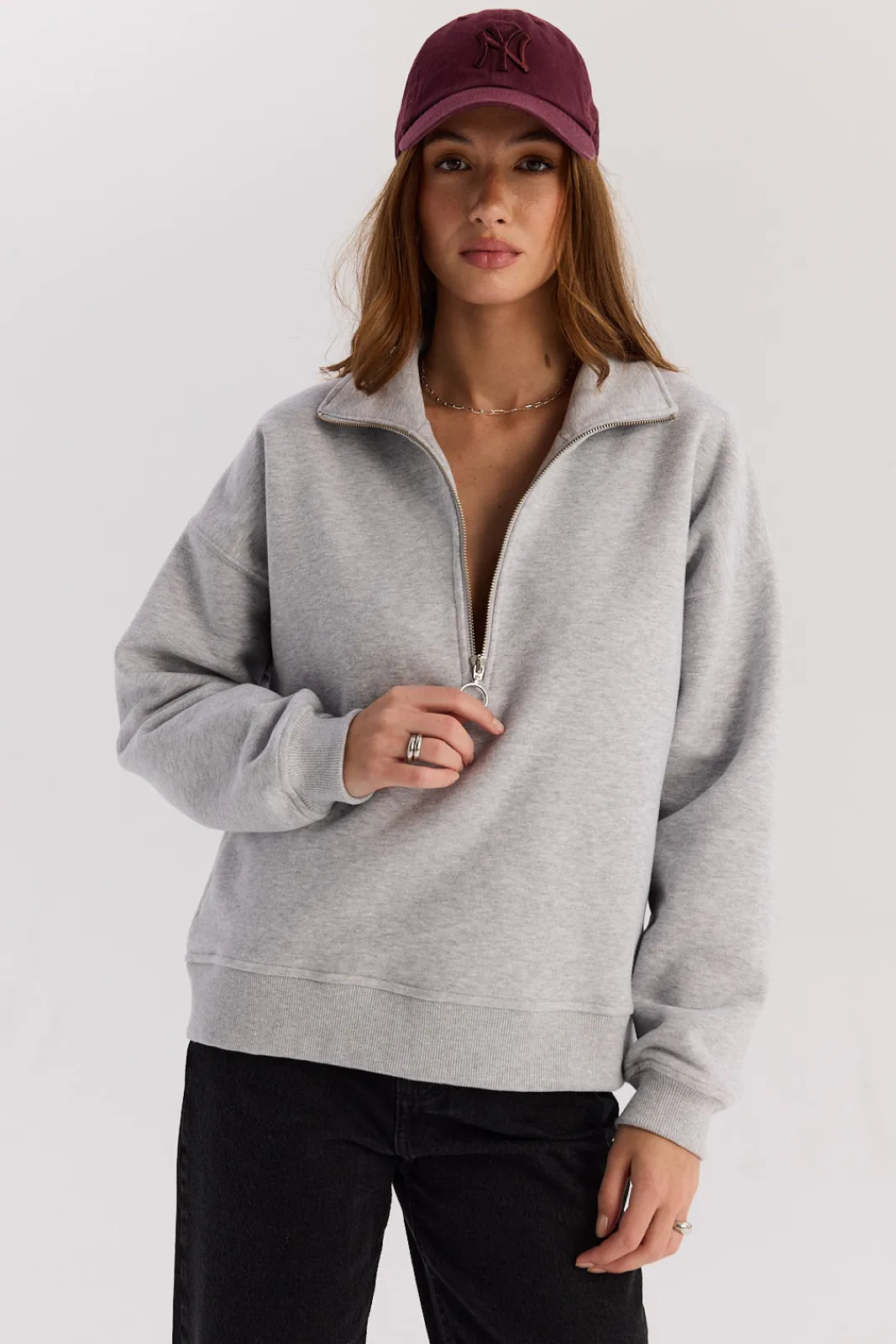 TALYA Bluzy|Bluzy^Bluza Frankie short light grey melange