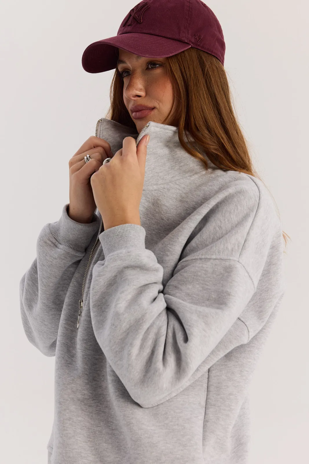TALYA Bluzy|Bluzy^Bluza Frankie short light grey melange