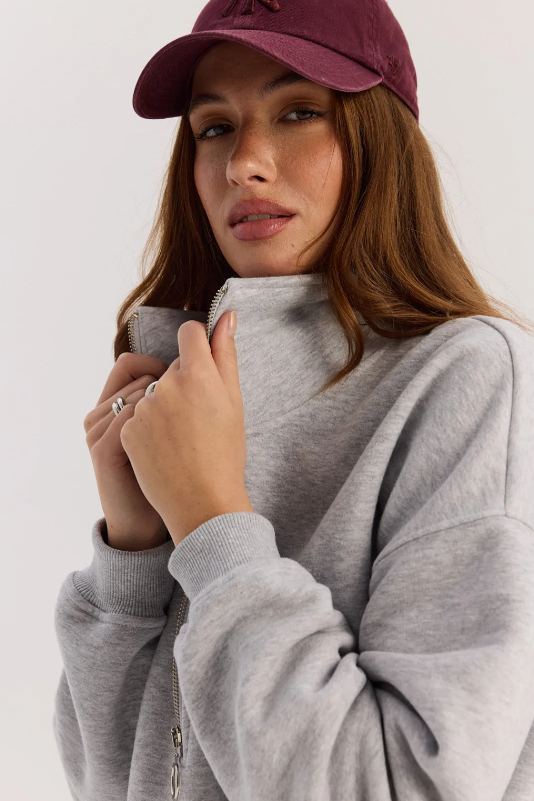 TALYA Bluzy|Bluzy^Bluza Frankie short light grey melange