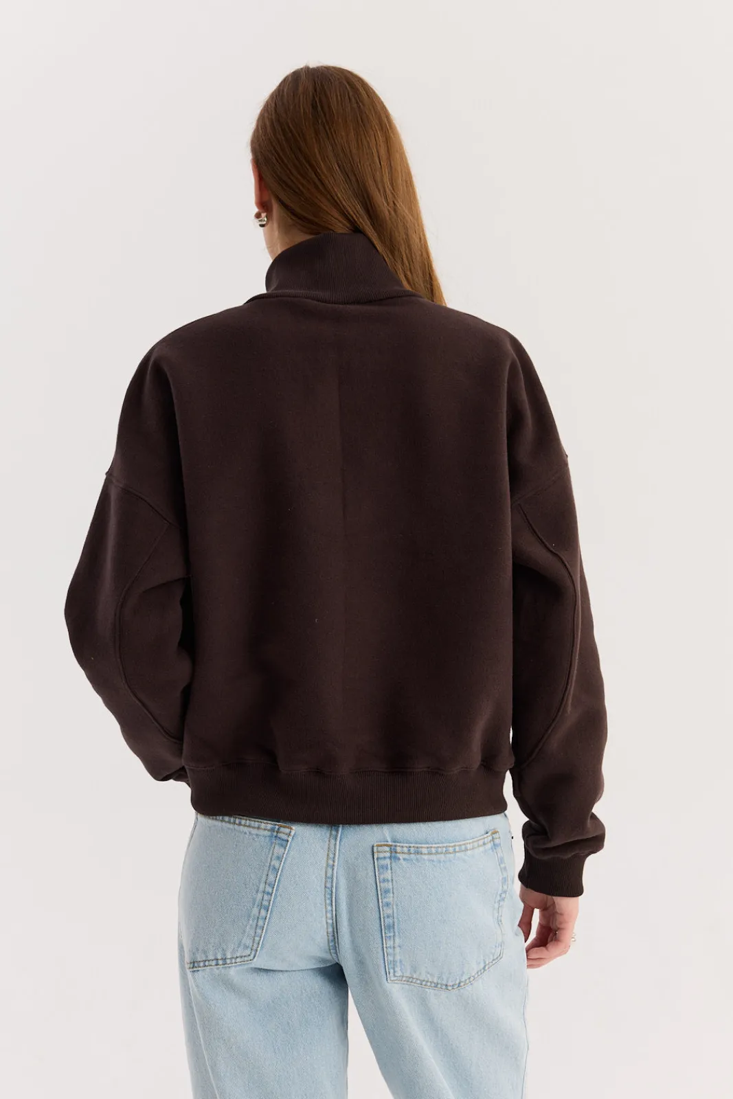 TALYA Bluzy|Bluzy^Bluza Zipi dark chocolate