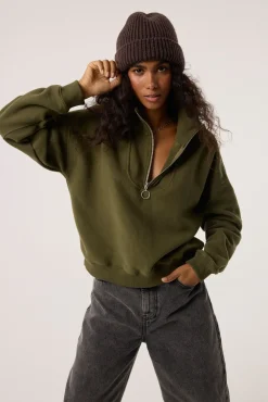 TALYA Bluzy|Bluzy^Bluza Zipi khaki