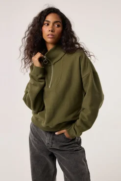 TALYA Bluzy|Bluzy^Bluza Zipi khaki