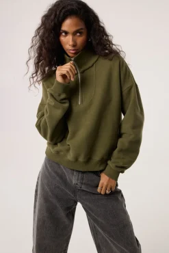 TALYA Bluzy|Bluzy^Bluza Zipi khaki