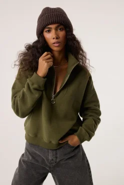 TALYA Bluzy|Bluzy^Bluza Zipi khaki
