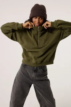 TALYA Bluzy|Bluzy^Bluza Zipi khaki