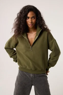 TALYA Bluzy|Bluzy^Bluza Zipi khaki