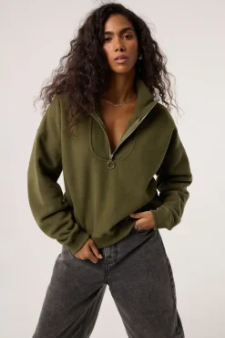 TALYA Bluzy|Bluzy^Bluza Zipi khaki