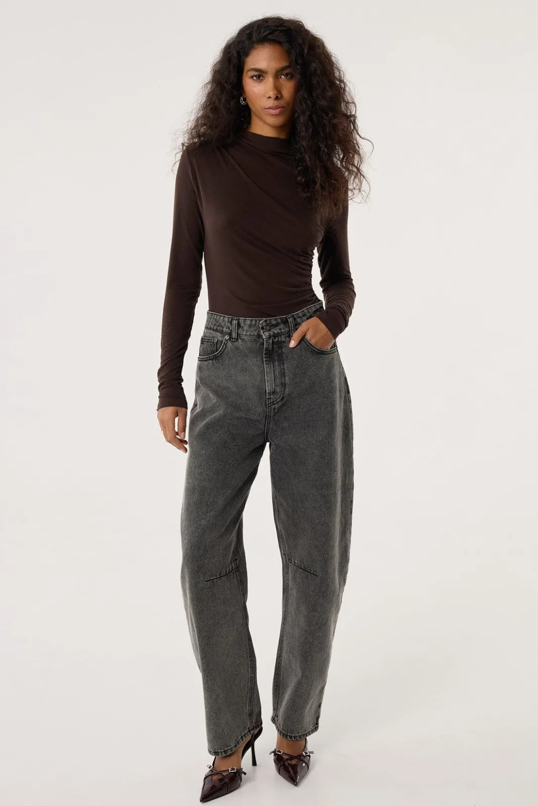 TALYA Spodnie^Jeansy Barrel grey